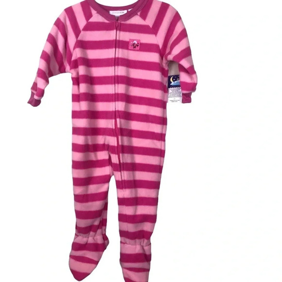 WONDER KIDS NWT GIRLS PINK PAJAMAS PJS WINTER BABY SIZE 12 18 MONTHS 2T - Picture 2 of 6